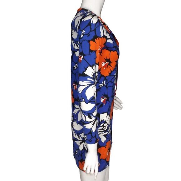 DIANE VON FURSTENBERG Ultra Mini Dress, 4, Reina, Blue/white/Red floral, DVF - Picture 7 of 12